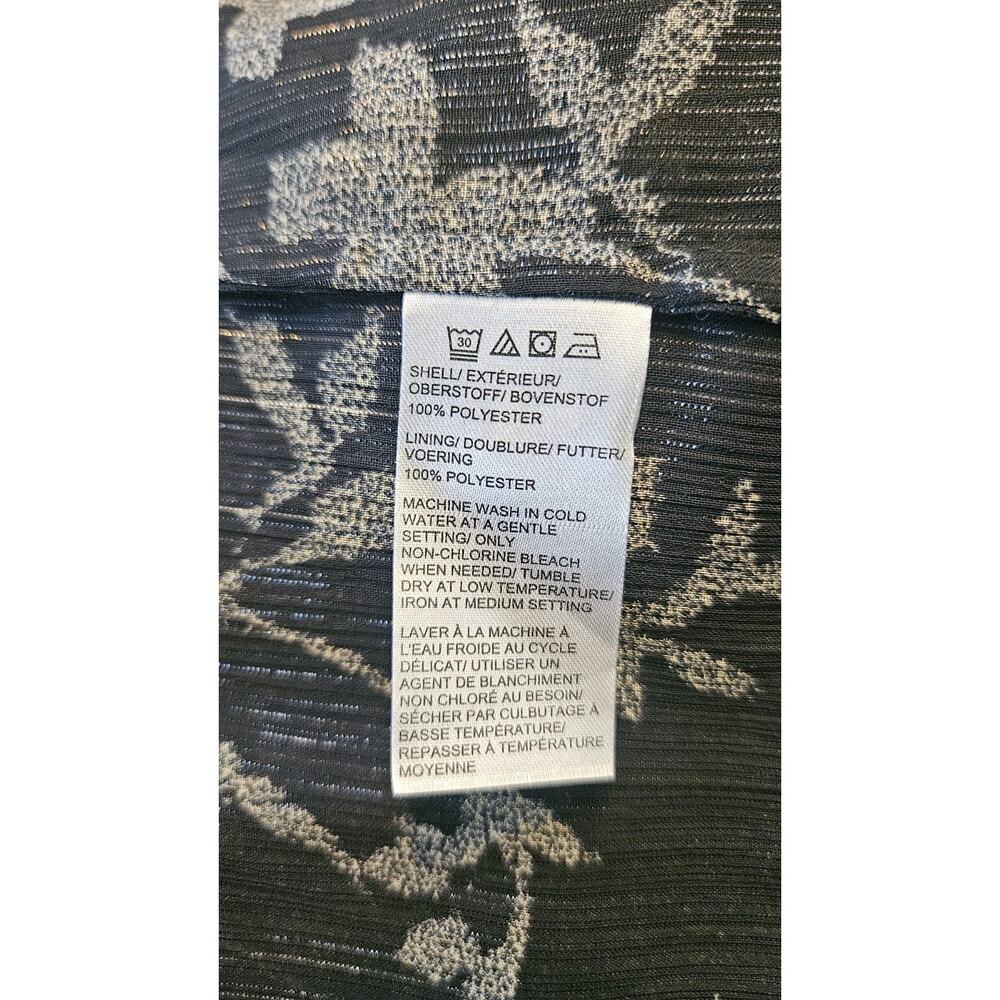 Lord & Taylor Womens L Blouse Black Floral Sheer Overlay Camisole Lined Shimmery - Picture 9 of 9